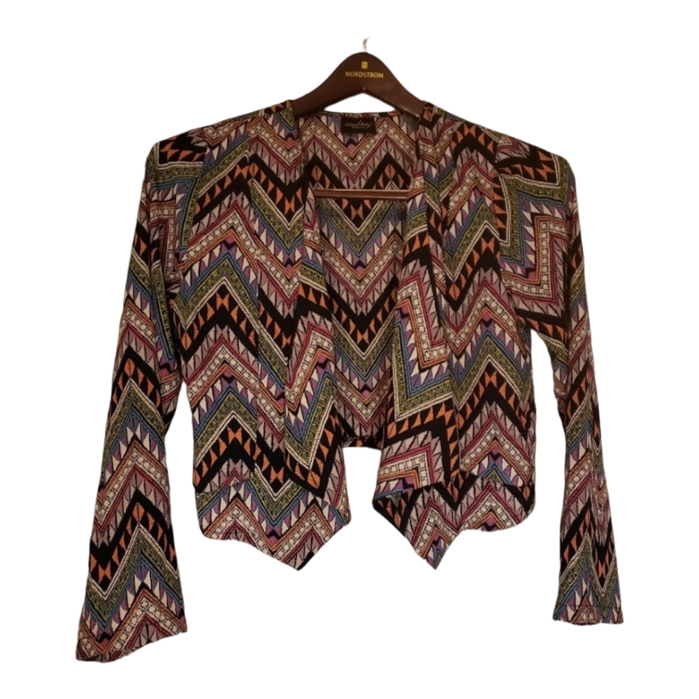 Vintages 80s Designer Audree Popart Colorful Drapped BOHO Chevron Tribal …
